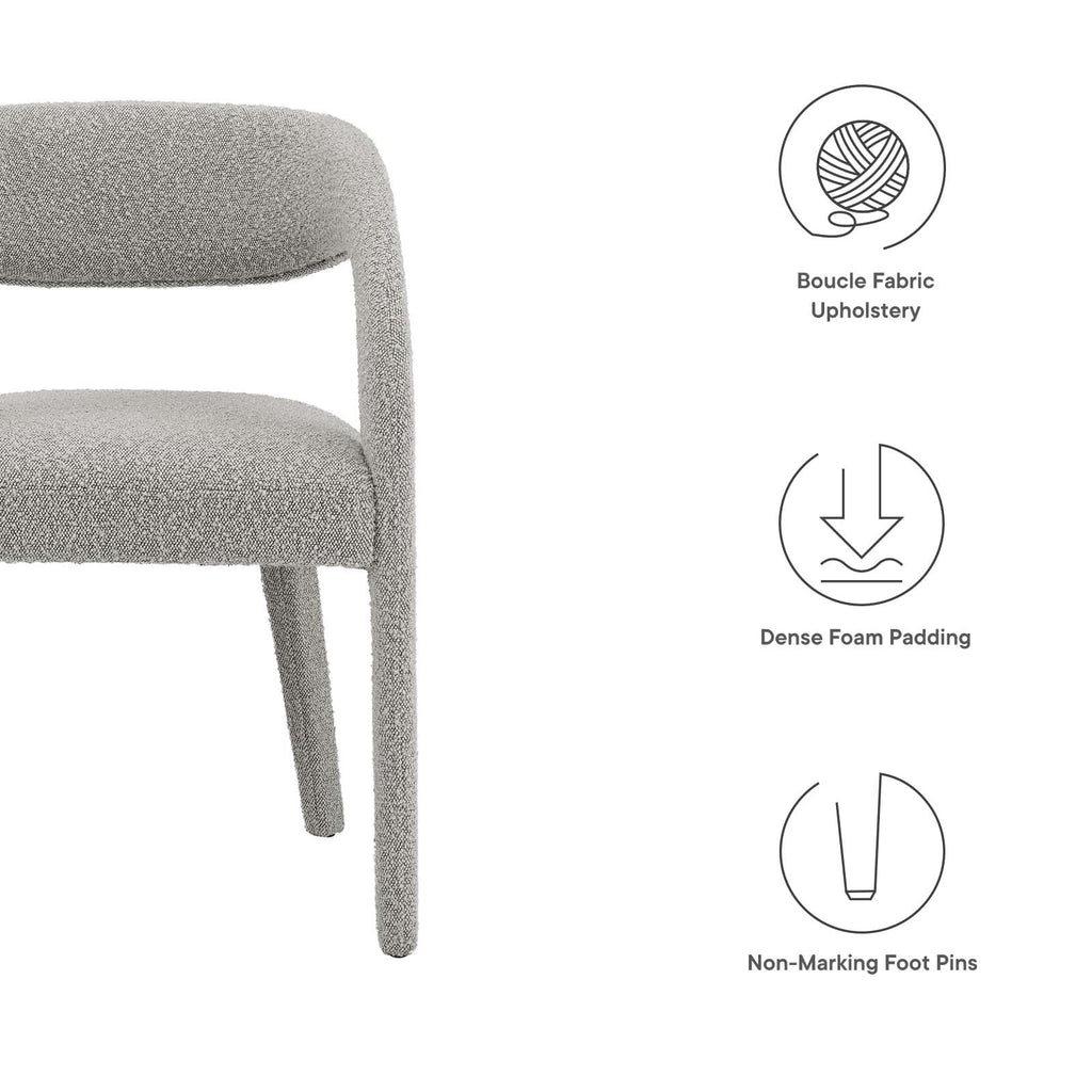 Pinnacle Boucle Upholstered Dining Chair Set of 2 by Modway