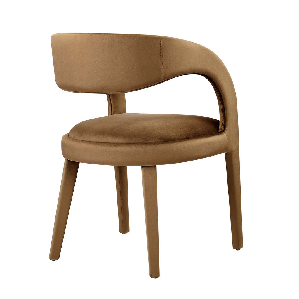 Pinnacle Performance Velvet Dining Chair Set of 2 by Modway