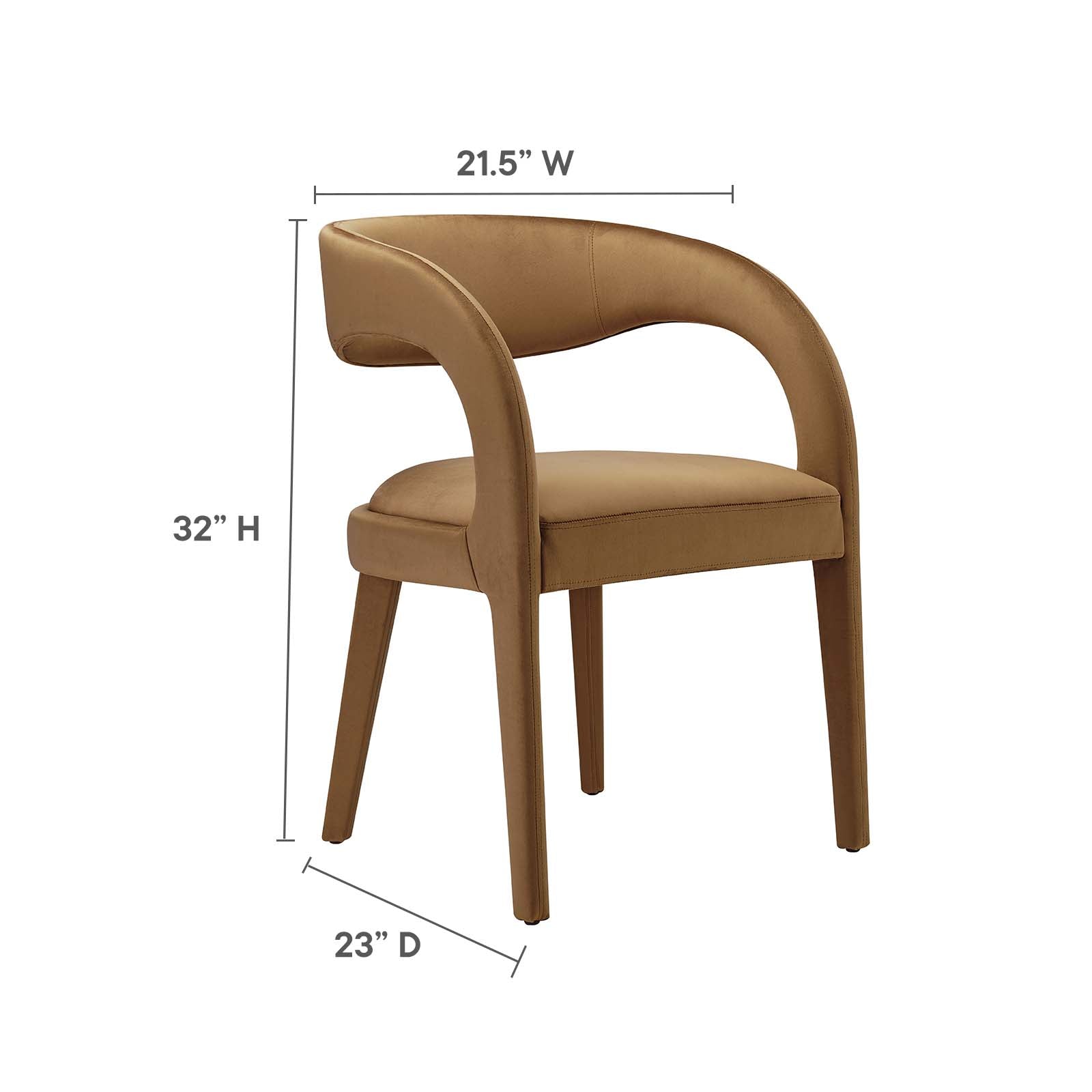 Pinnacle Performance Velvet Dining Chair Set of 2 by Modway