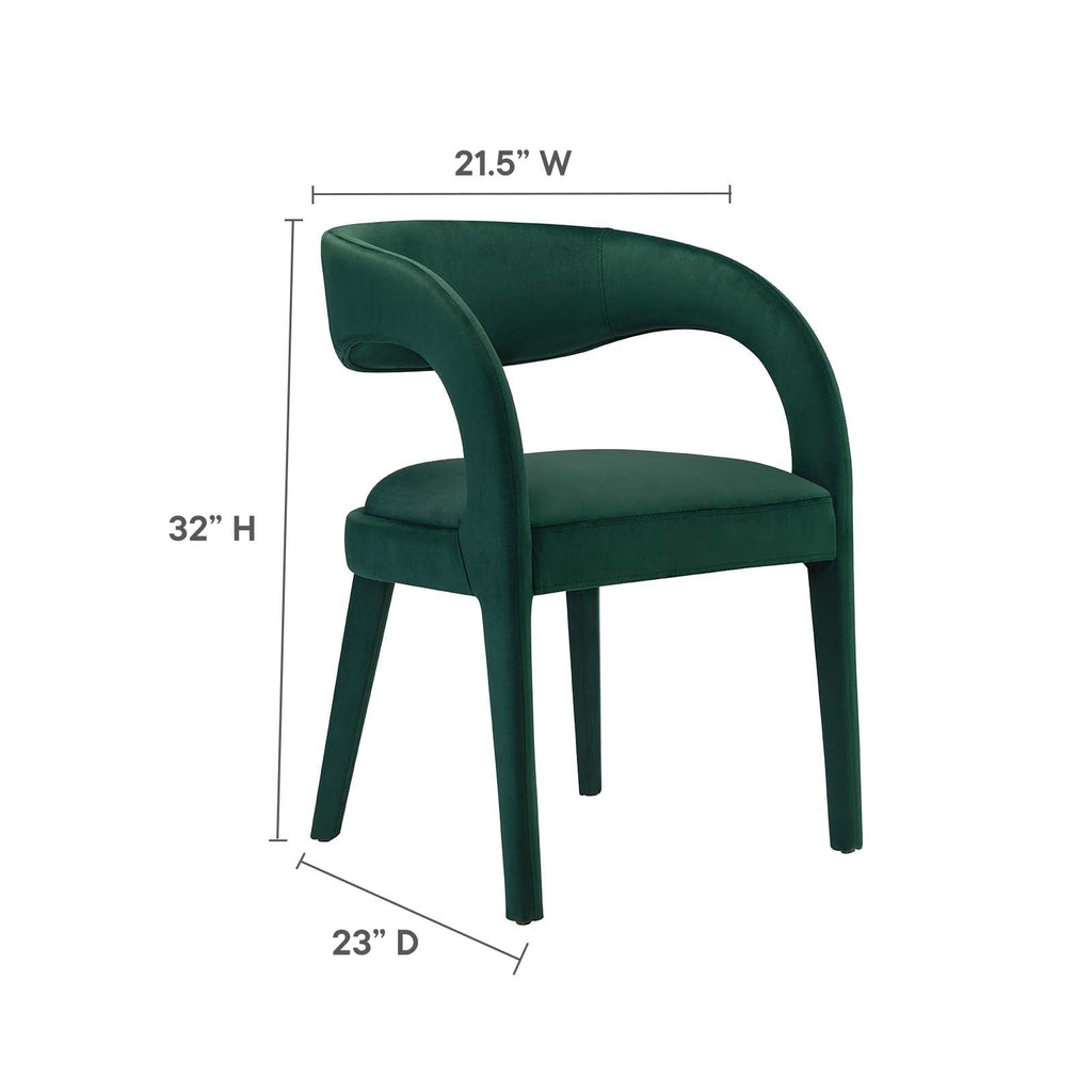 Pinnacle Performance Velvet Dining Chair Set of 2 by Modway