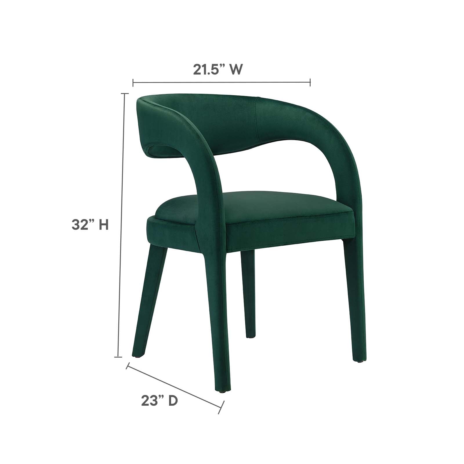 Pinnacle Performance Velvet Dining Chair Set of 2 by Modway