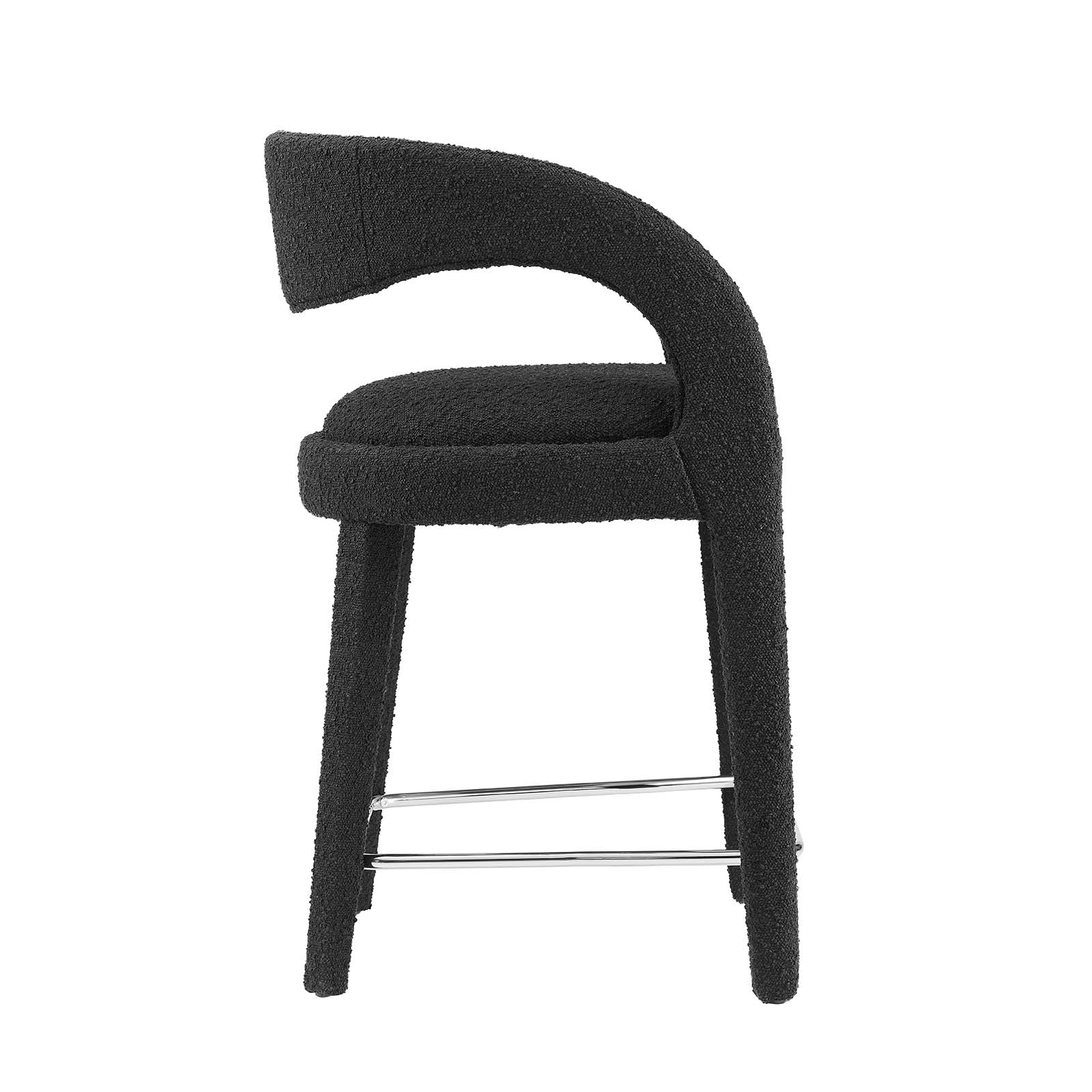 Pinnacle Boucle Upholstered Counter Stool Set of 2 by Modway