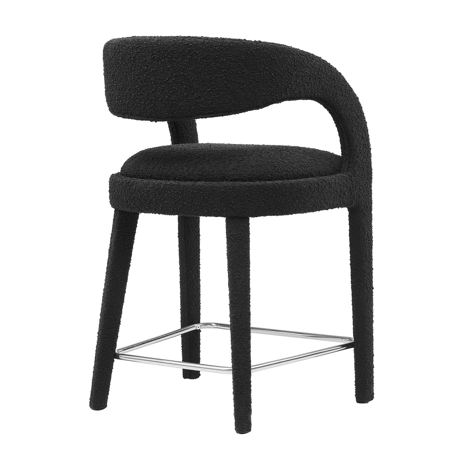 Pinnacle Boucle Upholstered Counter Stool Set of 2 by Modway