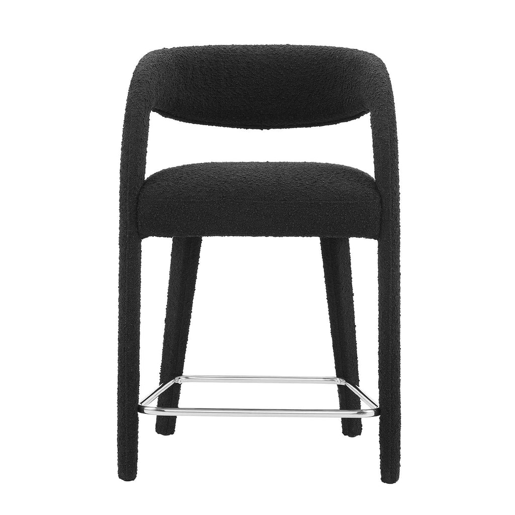 Pinnacle Boucle Upholstered Counter Stool Set of 2 by Modway
