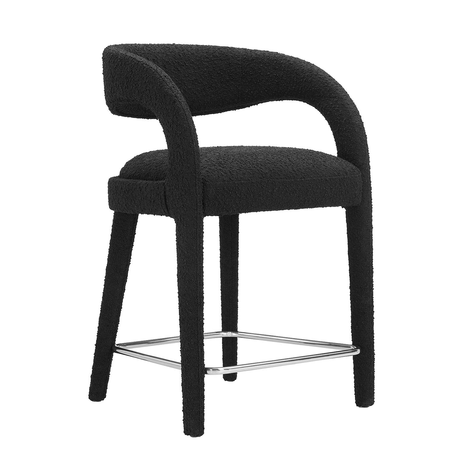 Pinnacle Boucle Upholstered Counter Stool Set of 2 by Modway