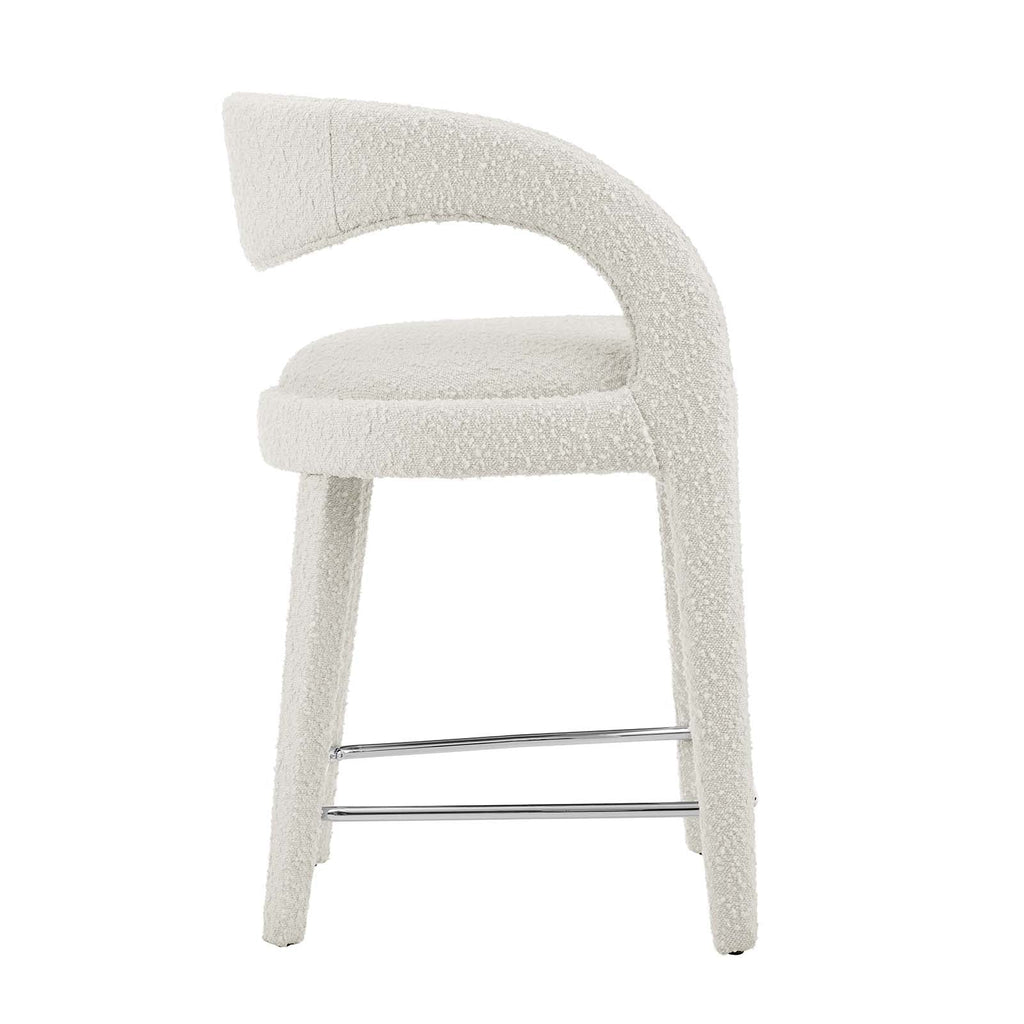 Pinnacle Boucle Upholstered Counter Stool Set of 2 by Modway