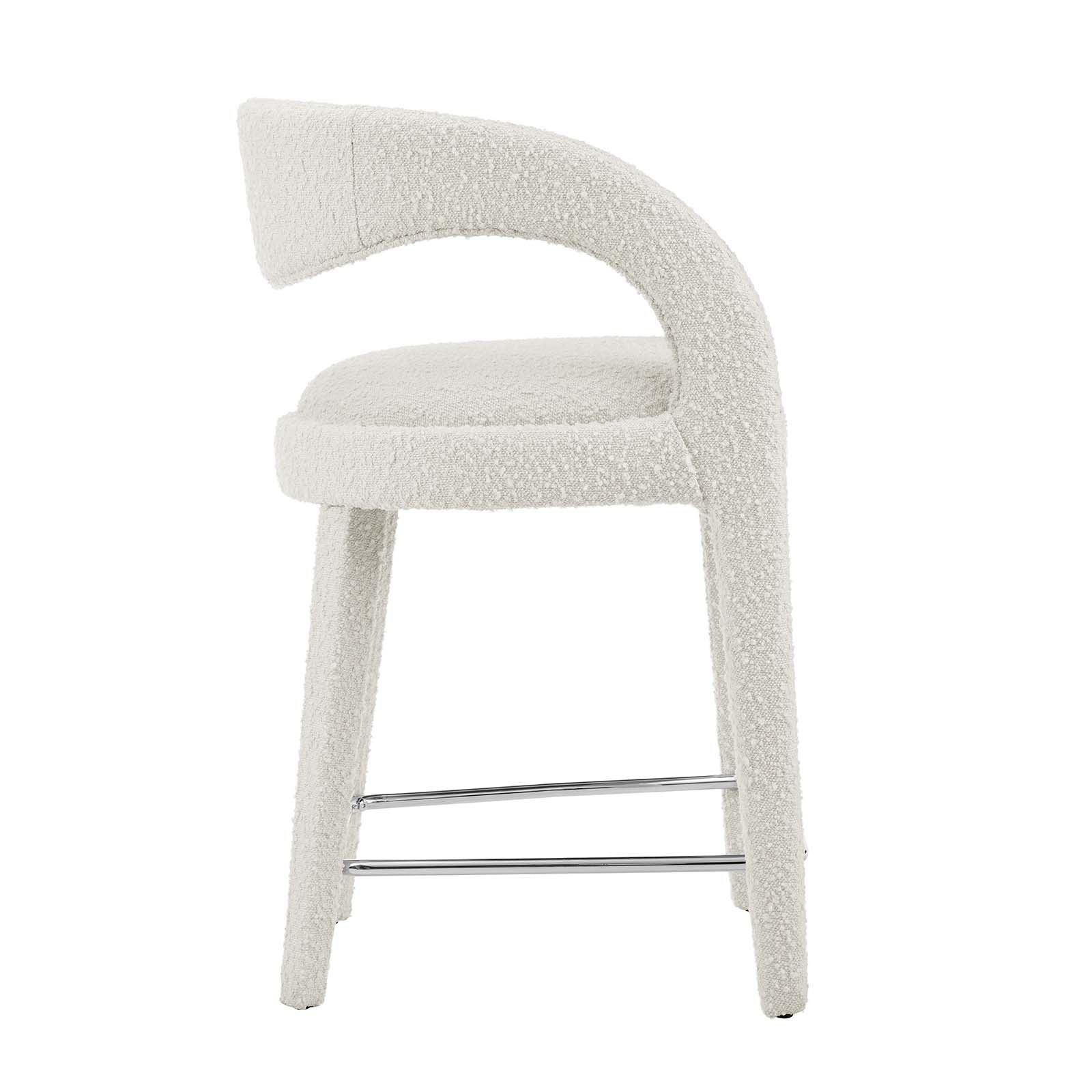 Pinnacle Boucle Upholstered Counter Stool Set of 2 by Modway