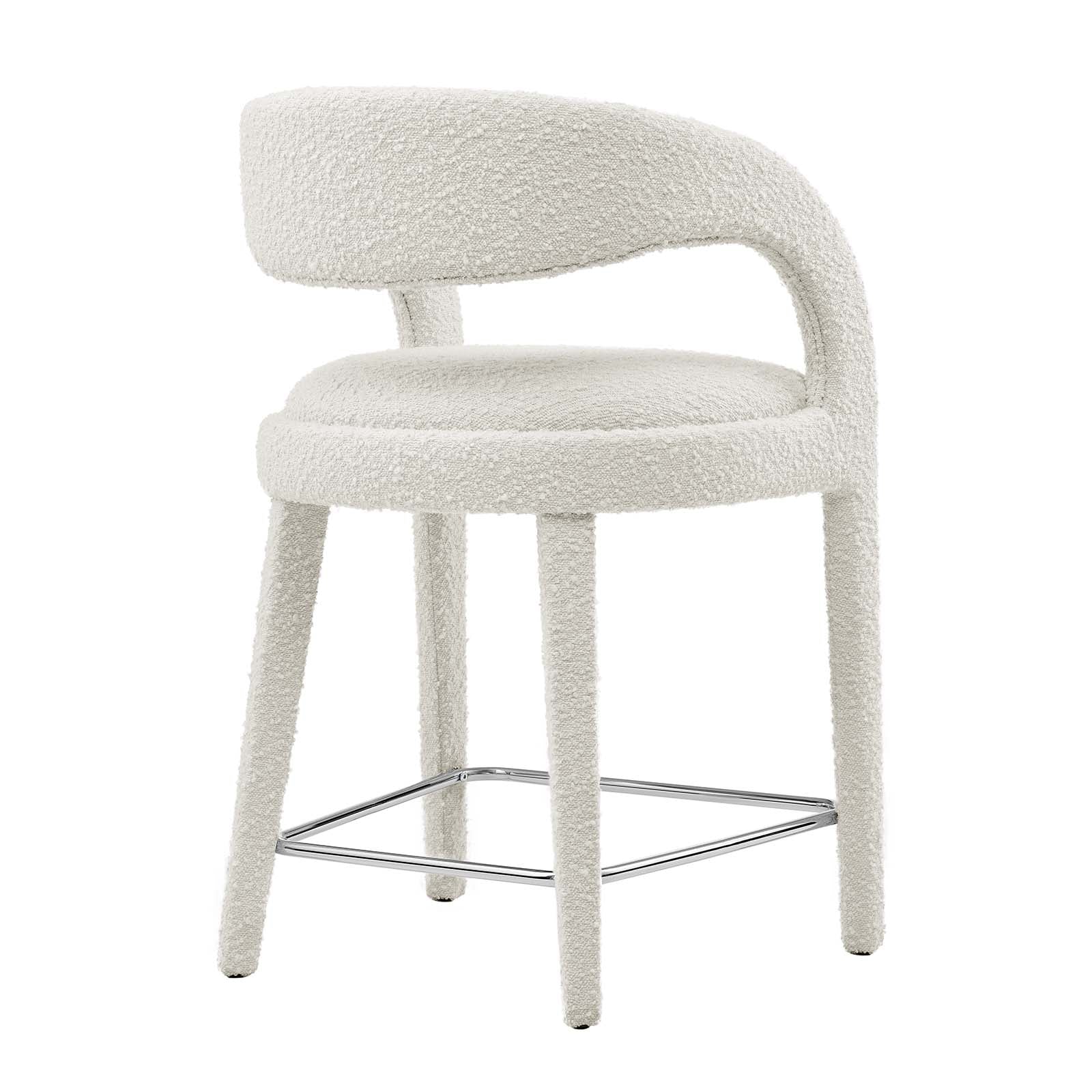 Pinnacle Boucle Upholstered Counter Stool Set of 2 by Modway