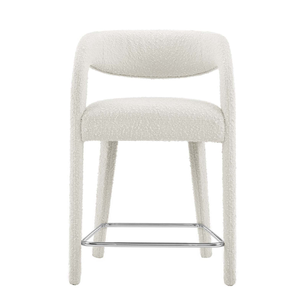 Pinnacle Boucle Upholstered Counter Stool Set of 2 by Modway