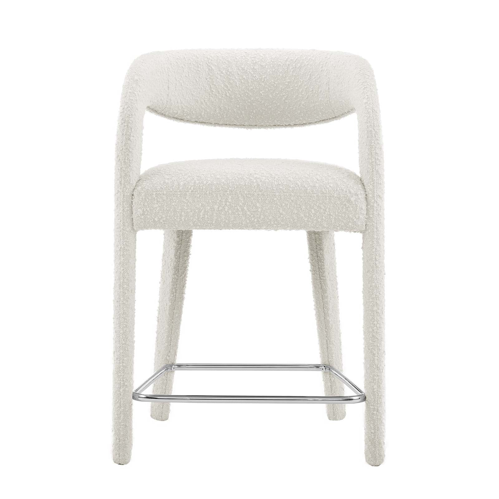 Pinnacle Boucle Upholstered Counter Stool Set of 2 by Modway