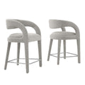 Pinnacle Boucle Upholstered Counter Stool Set of 2 by Modway