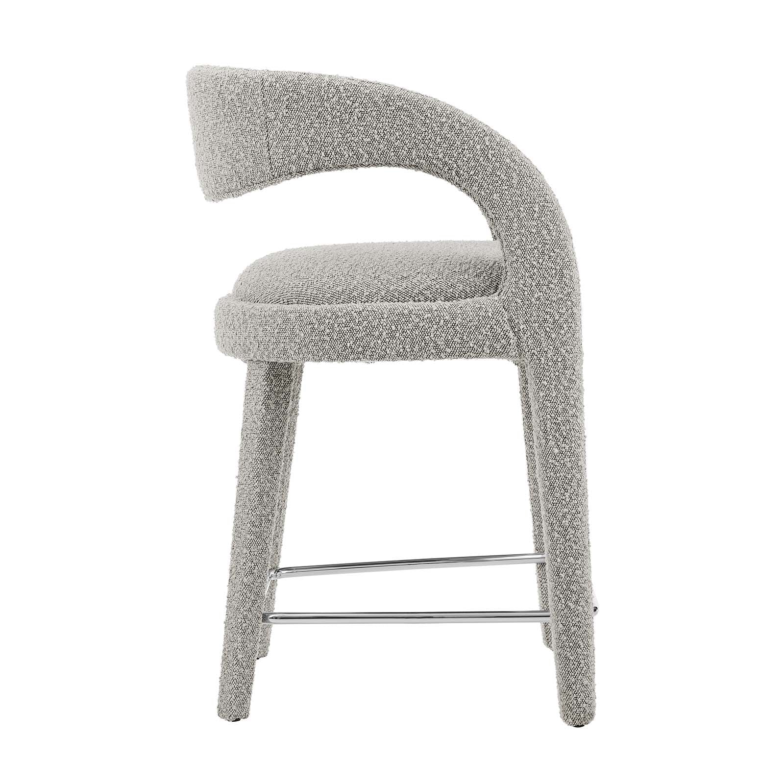 Pinnacle Boucle Upholstered Counter Stool Set of 2 by Modway