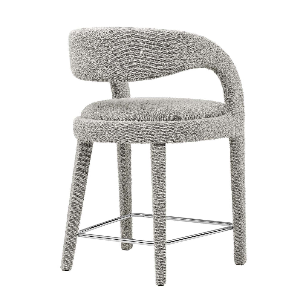 Pinnacle Boucle Upholstered Counter Stool Set of 2 by Modway