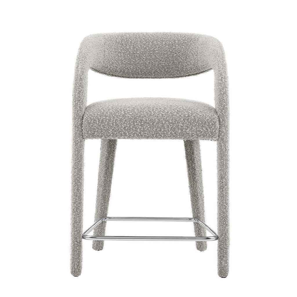 Pinnacle Boucle Upholstered Counter Stool Set of 2 by Modway