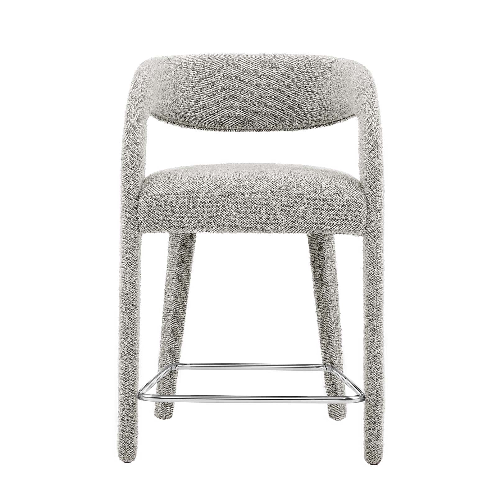 Pinnacle Boucle Upholstered Counter Stool Set of 2 by Modway