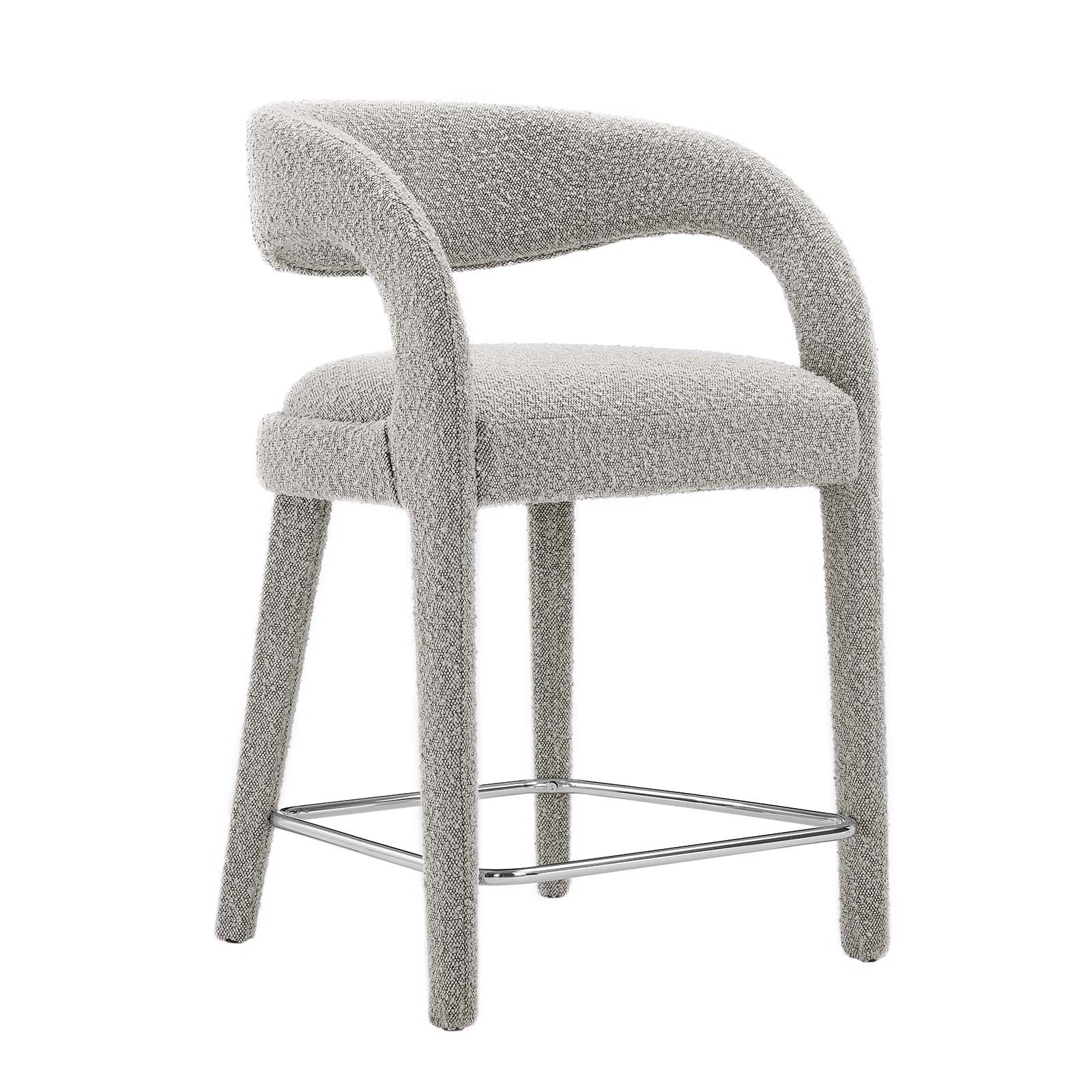 Pinnacle Boucle Upholstered Counter Stool Set of 2 by Modway