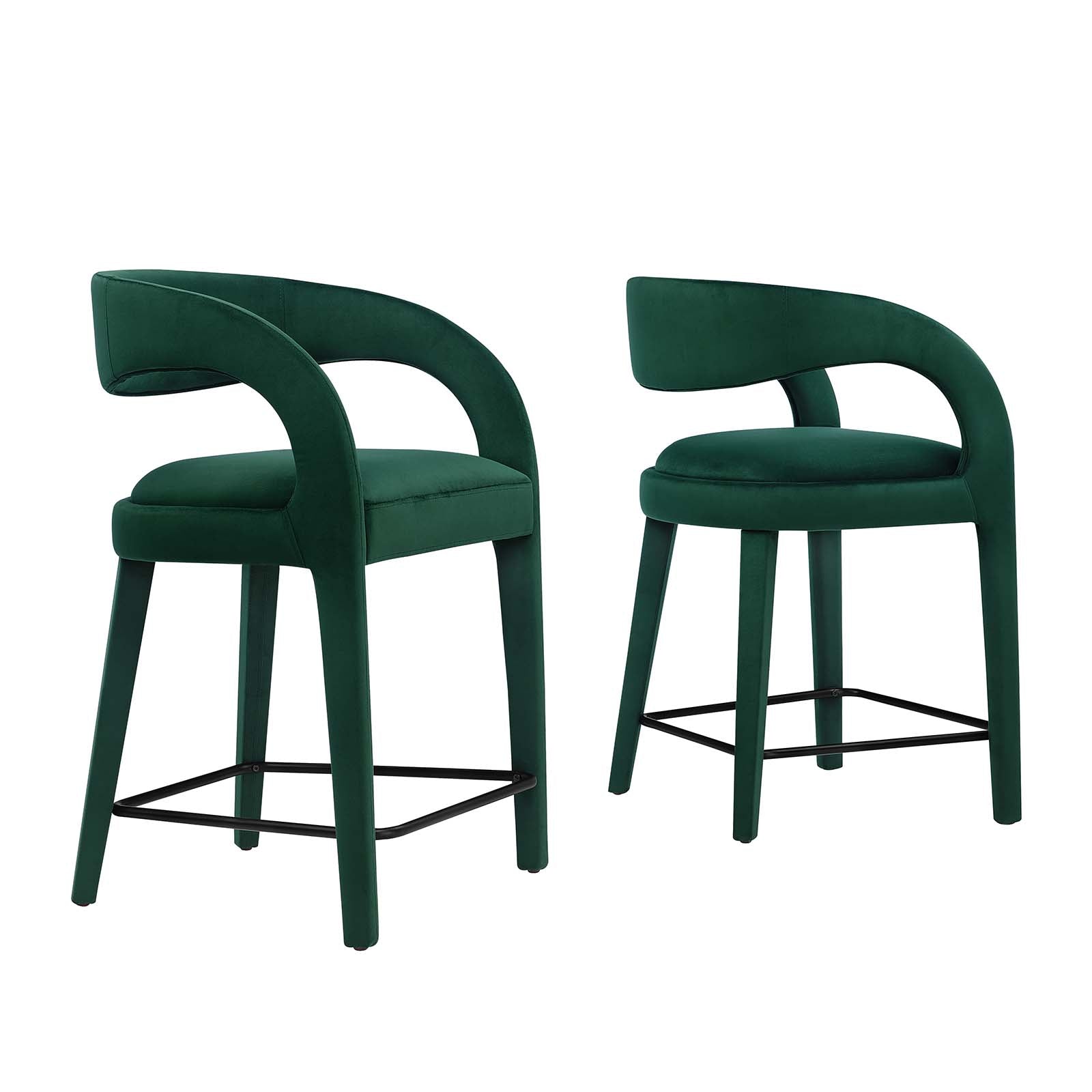 Pinnacle Performance Velvet Counter Stool Set of 2 by Modway