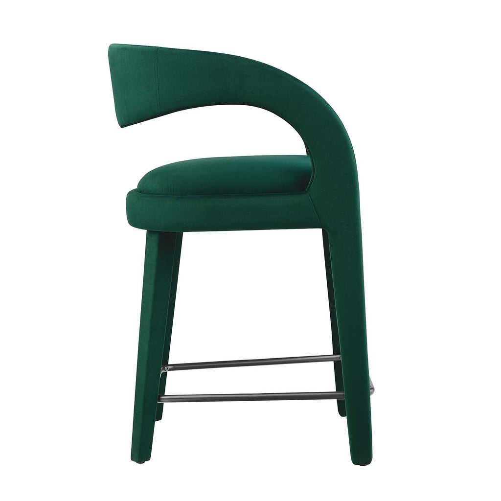 Pinnacle Performance Velvet Counter Stool Set of 2 by Modway