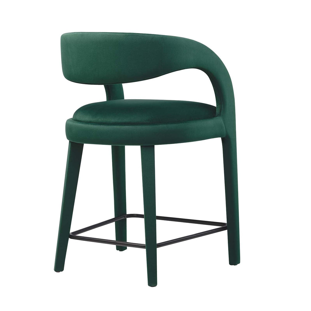 Pinnacle Performance Velvet Counter Stool Set of 2 by Modway