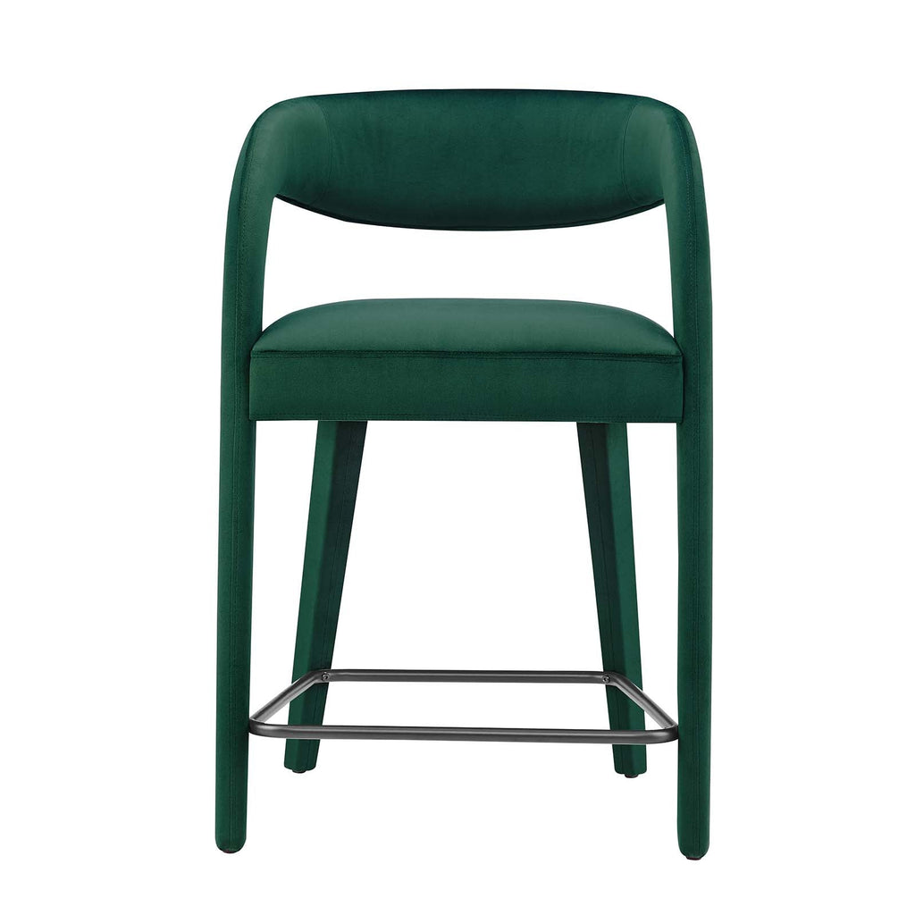 Pinnacle Performance Velvet Counter Stool Set of 2 by Modway