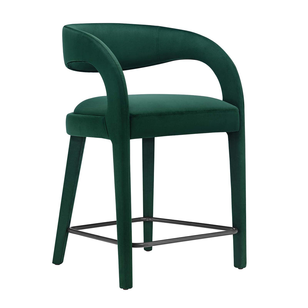 Pinnacle Performance Velvet Counter Stool Set of 2 by Modway