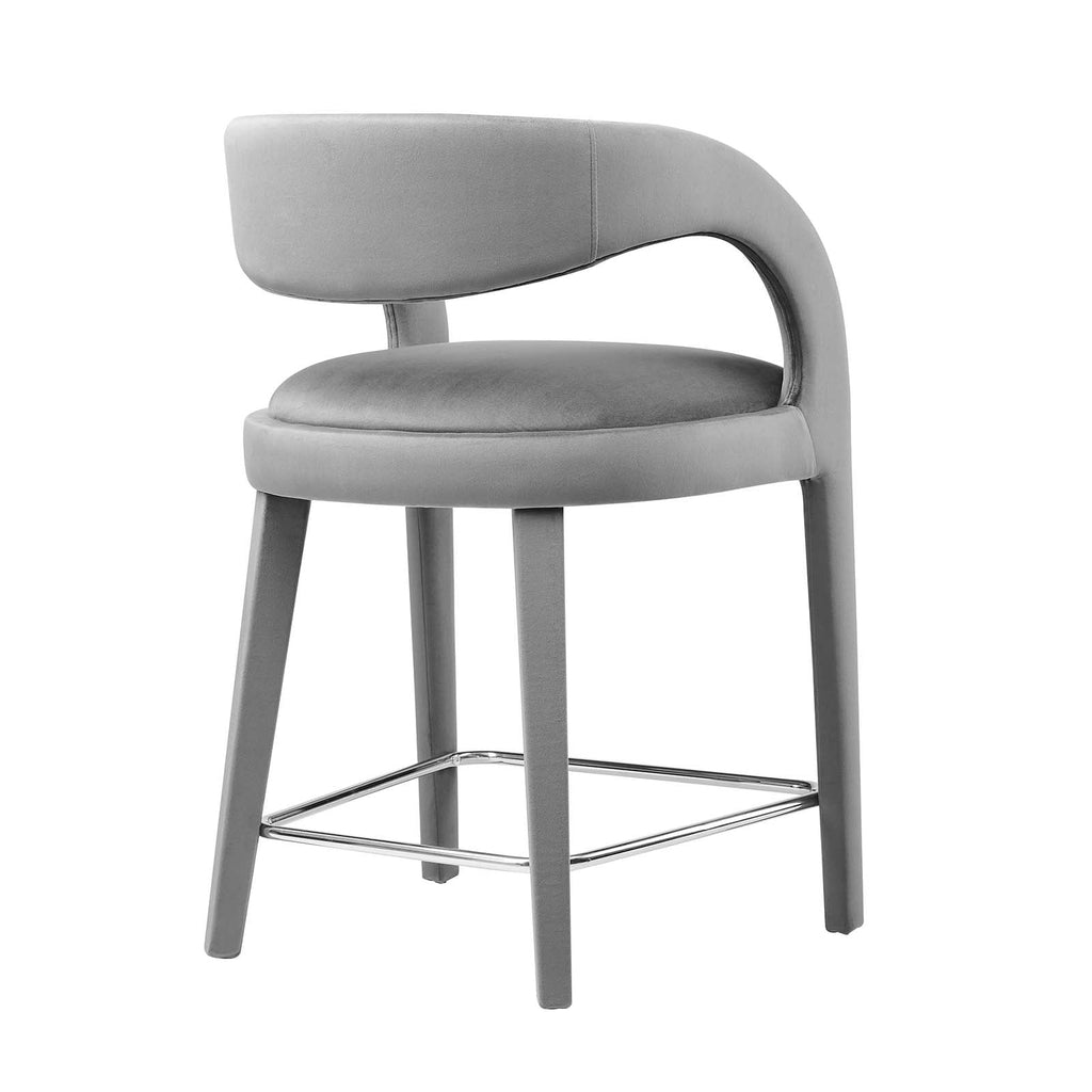 Pinnacle Performance Velvet Counter Stool Set of 2 by Modway