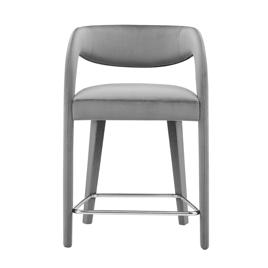 Pinnacle Performance Velvet Counter Stool Set of 2 by Modway
