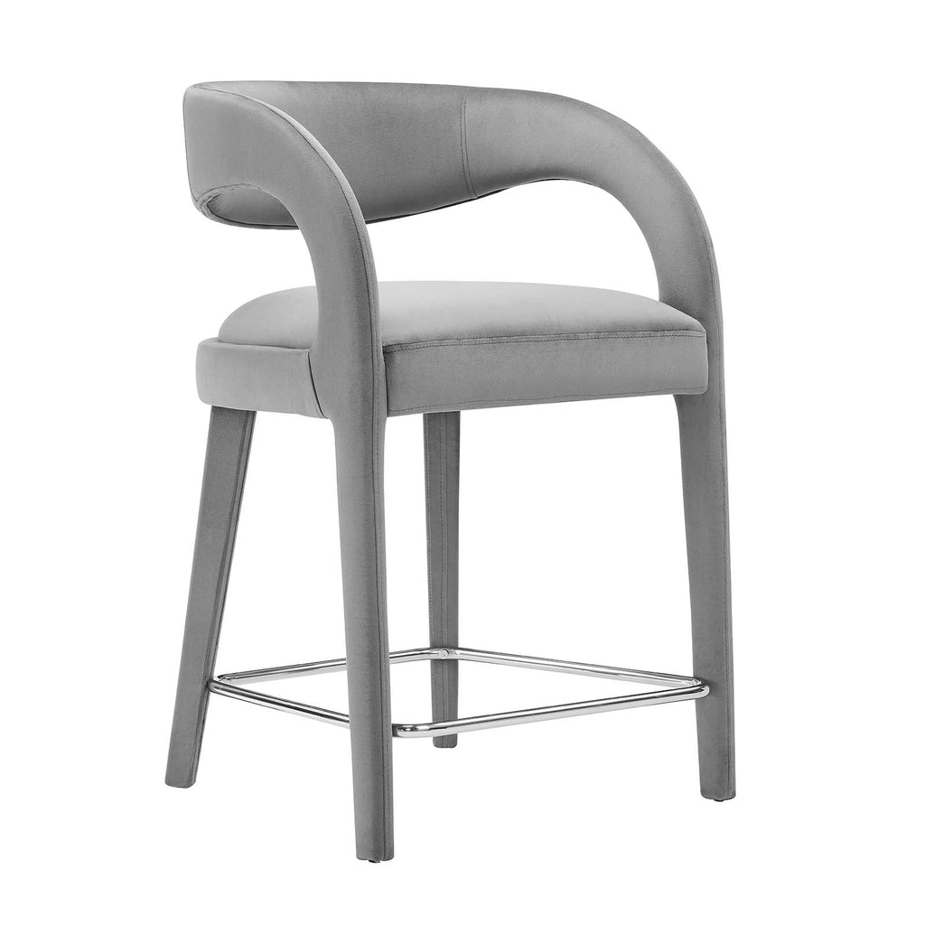 Pinnacle Performance Velvet Counter Stool Set of 2 by Modway