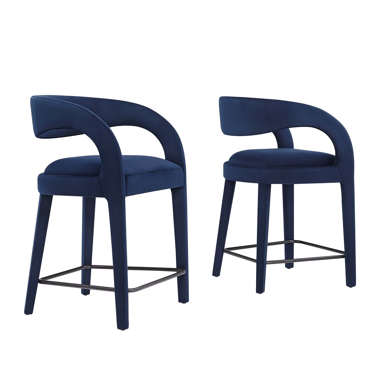 Pinnacle Performance Velvet Counter Stool Set of 2 by Modway