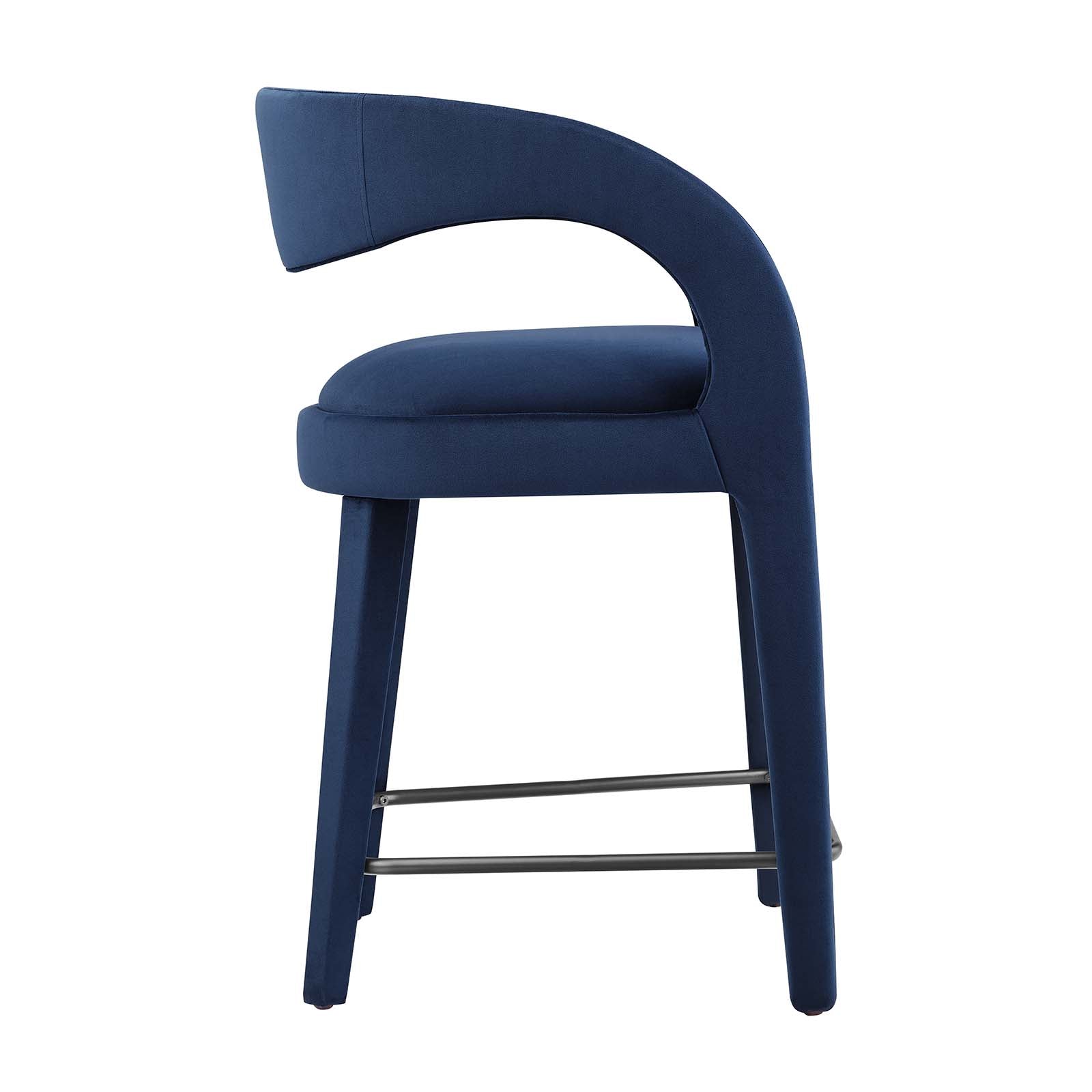 Pinnacle Performance Velvet Counter Stool Set of 2 by Modway