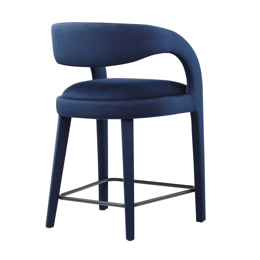 Pinnacle Performance Velvet Counter Stool Set of 2 by Modway