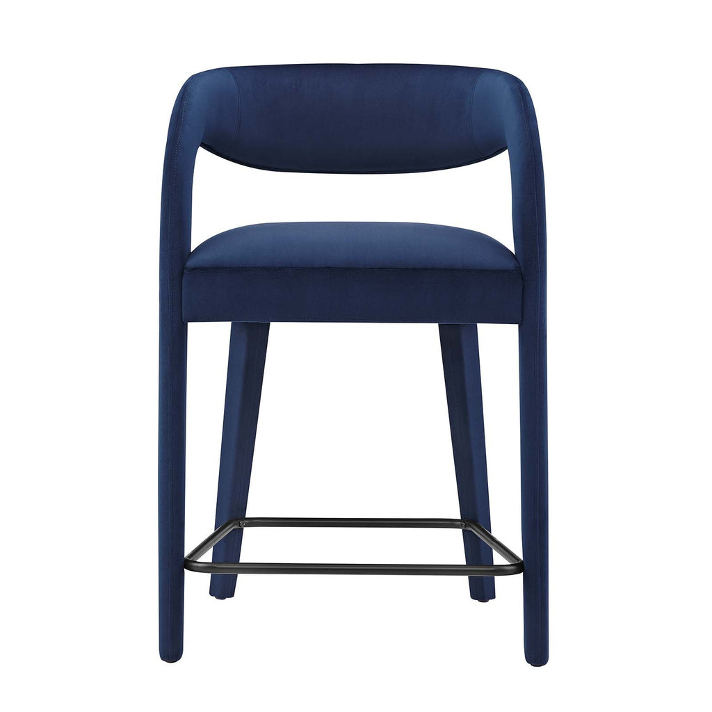 Pinnacle Performance Velvet Counter Stool Set of 2 by Modway
