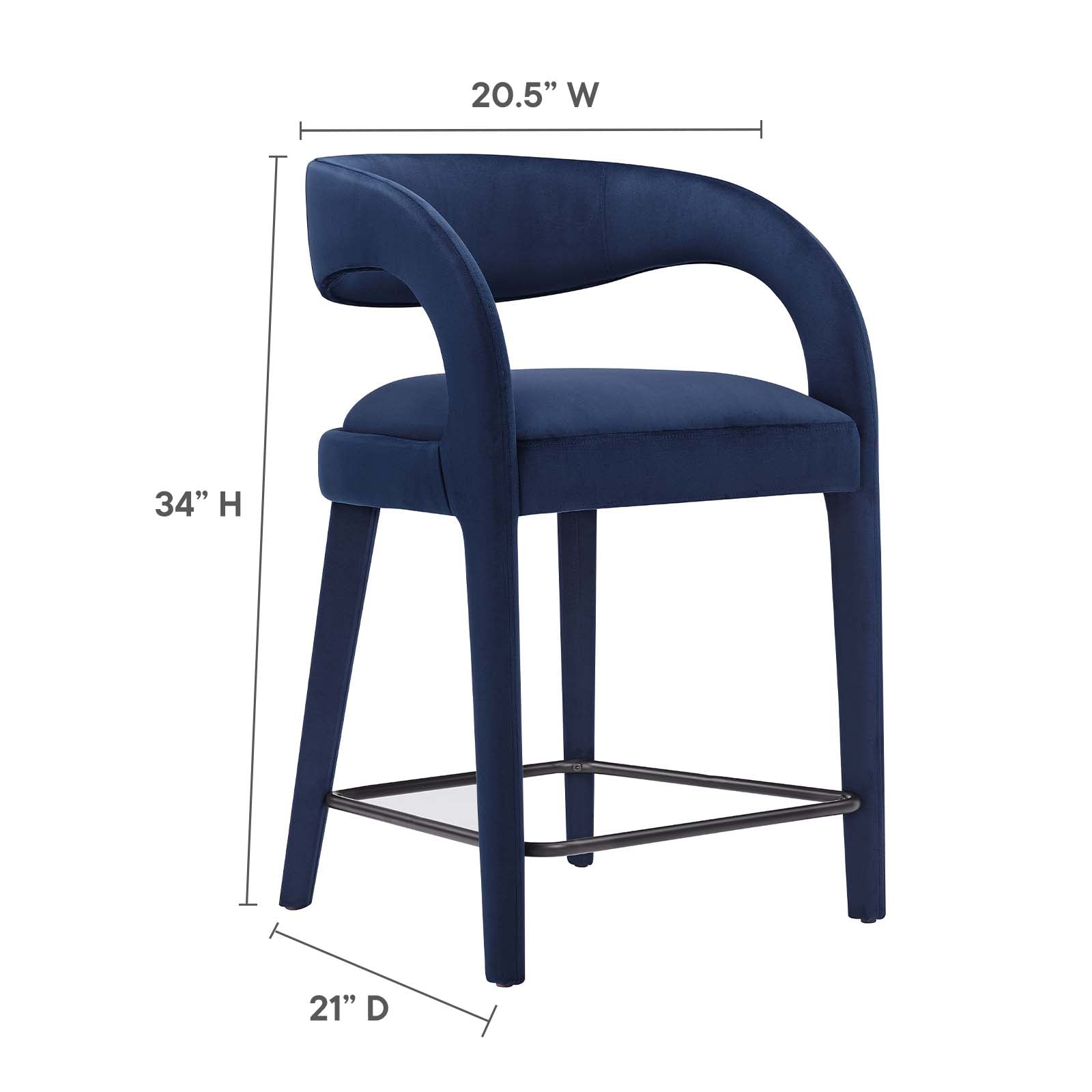 Pinnacle Performance Velvet Counter Stool Set of 2 by Modway