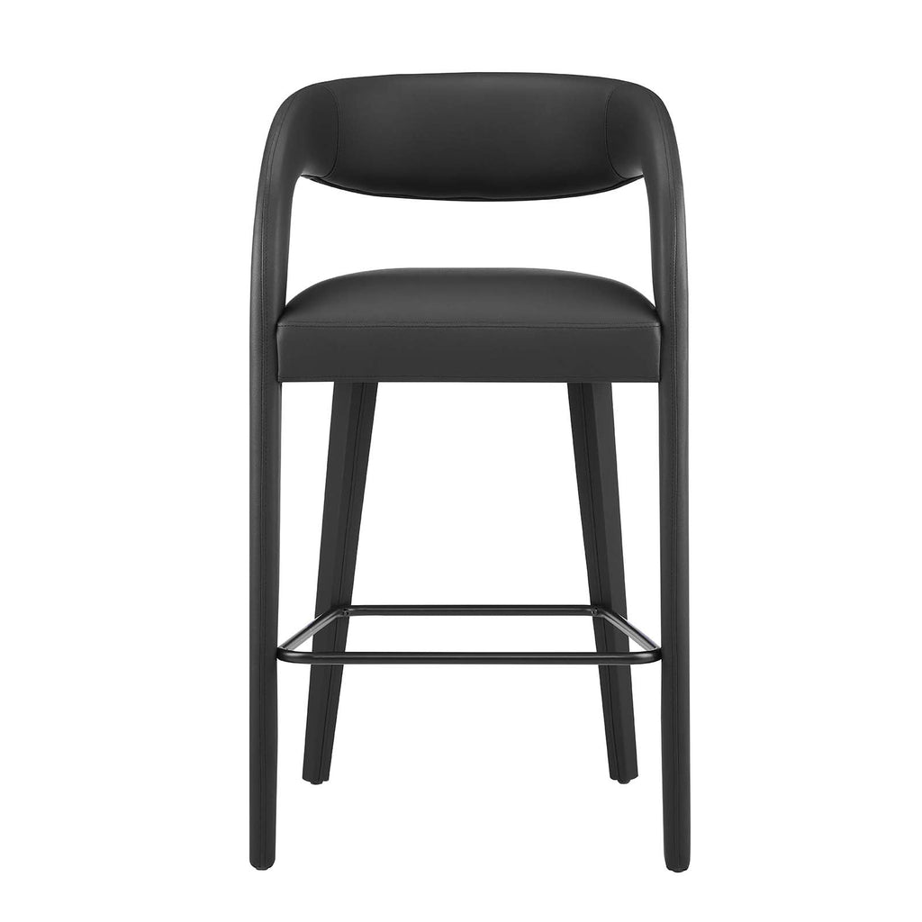 Pinnacle Vegan Leather Bar Stool Set of 2 by Modway