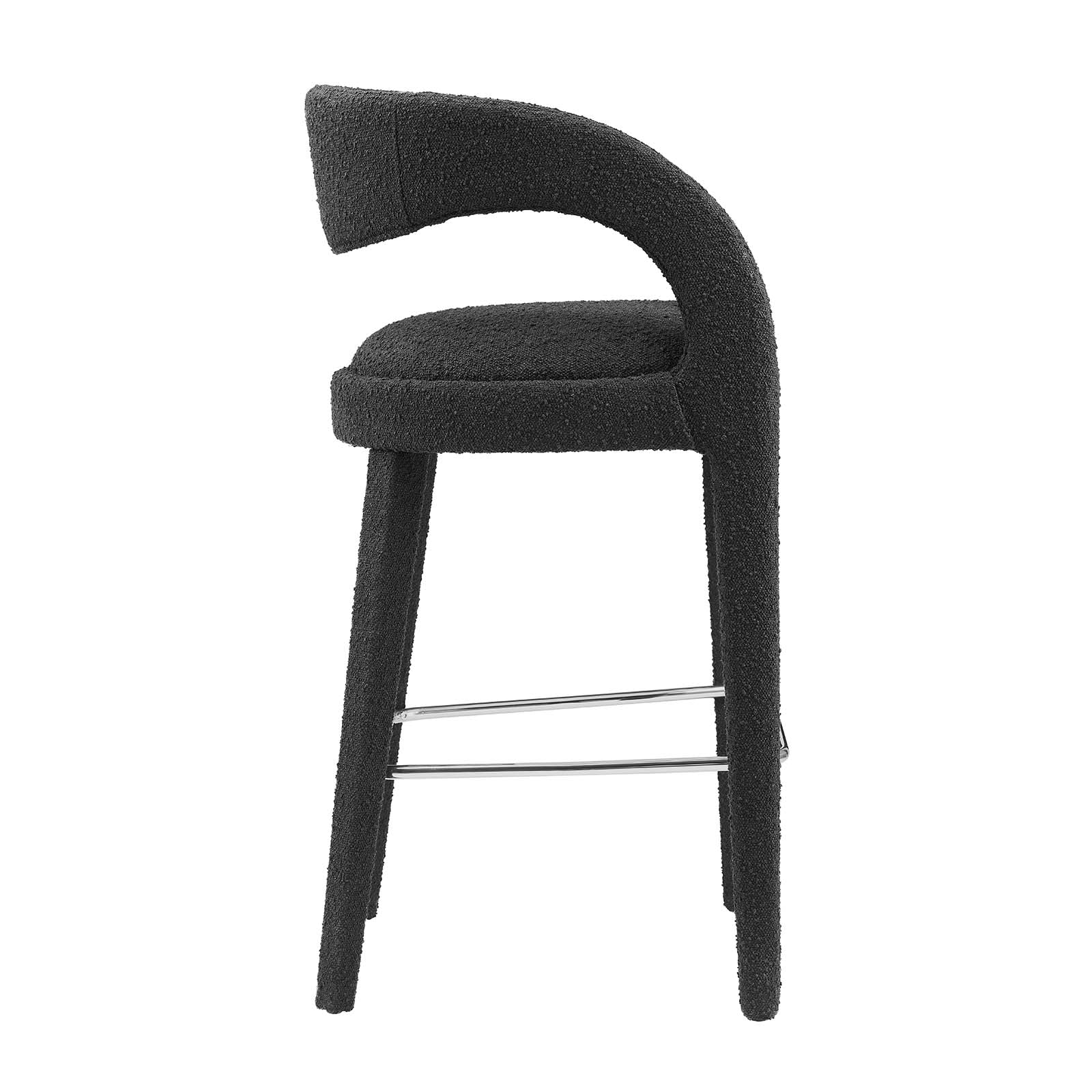 Pinnacle Boucle Upholstered Bar Stool Set of 2 by Modway