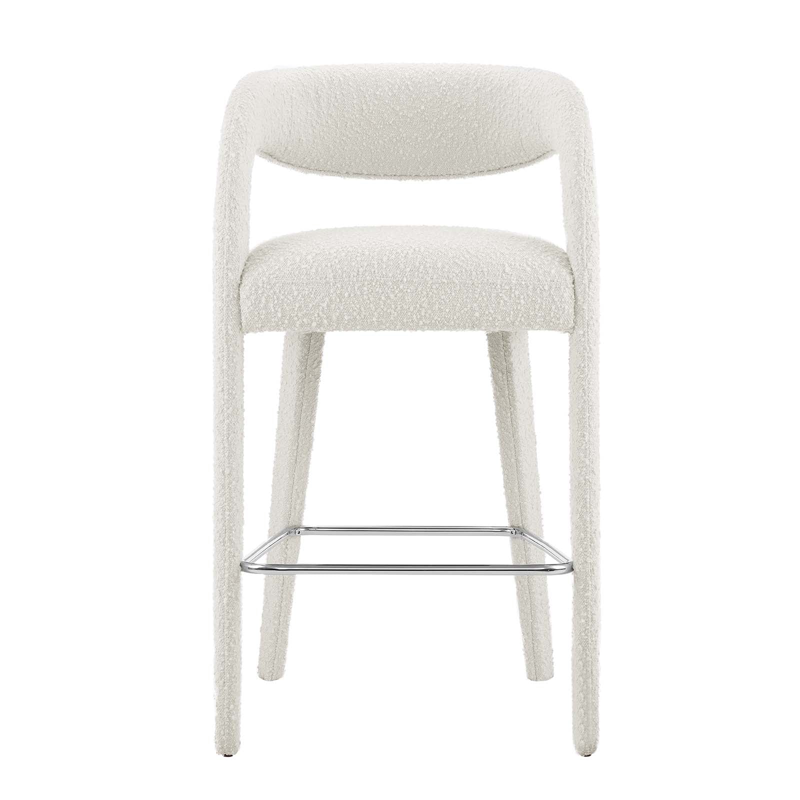 Pinnacle Boucle Upholstered Bar Stool Set of 2 by Modway