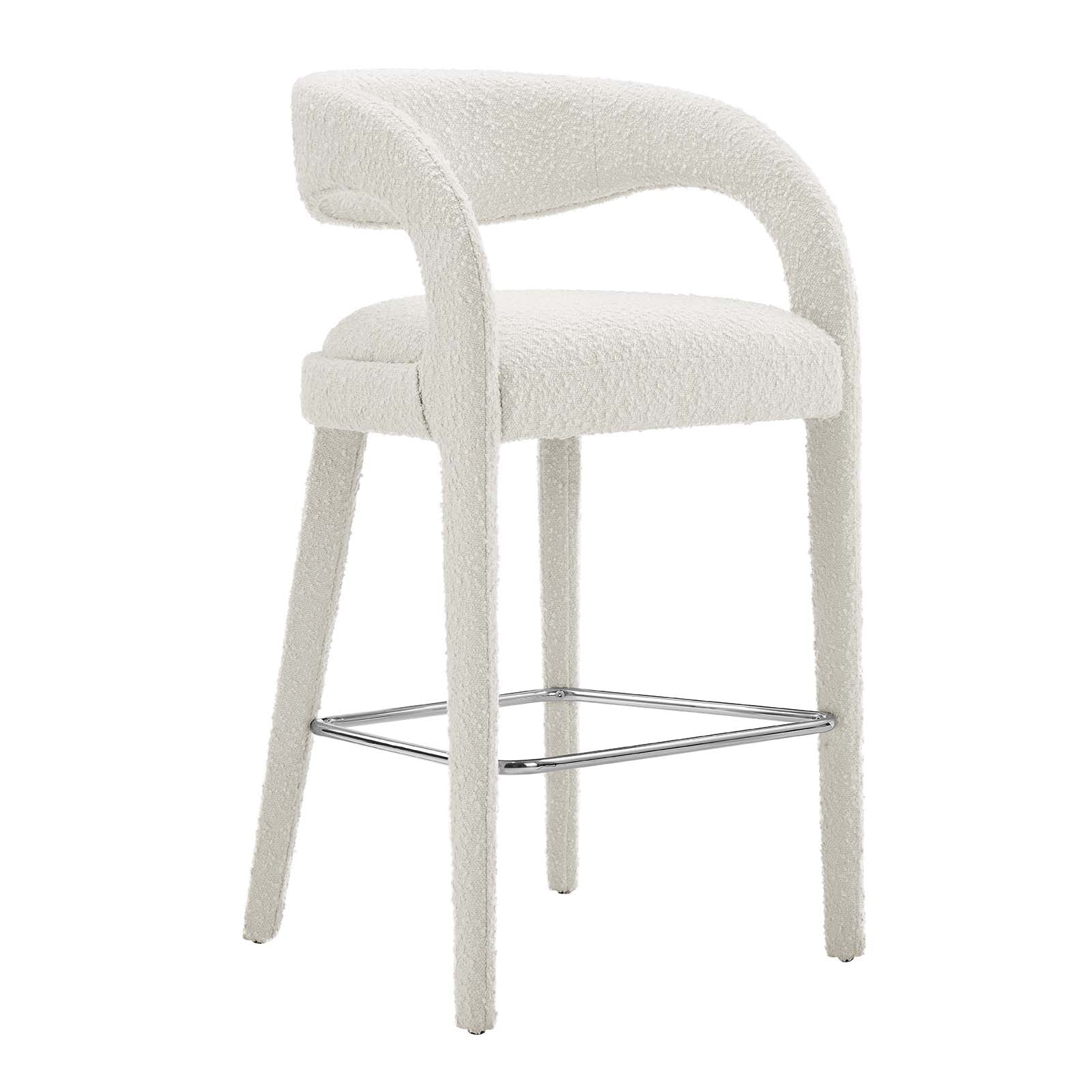 Pinnacle Boucle Upholstered Bar Stool Set of 2 by Modway