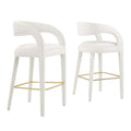 Pinnacle Performance Velvet Bar Stool Set of 2 by Modway