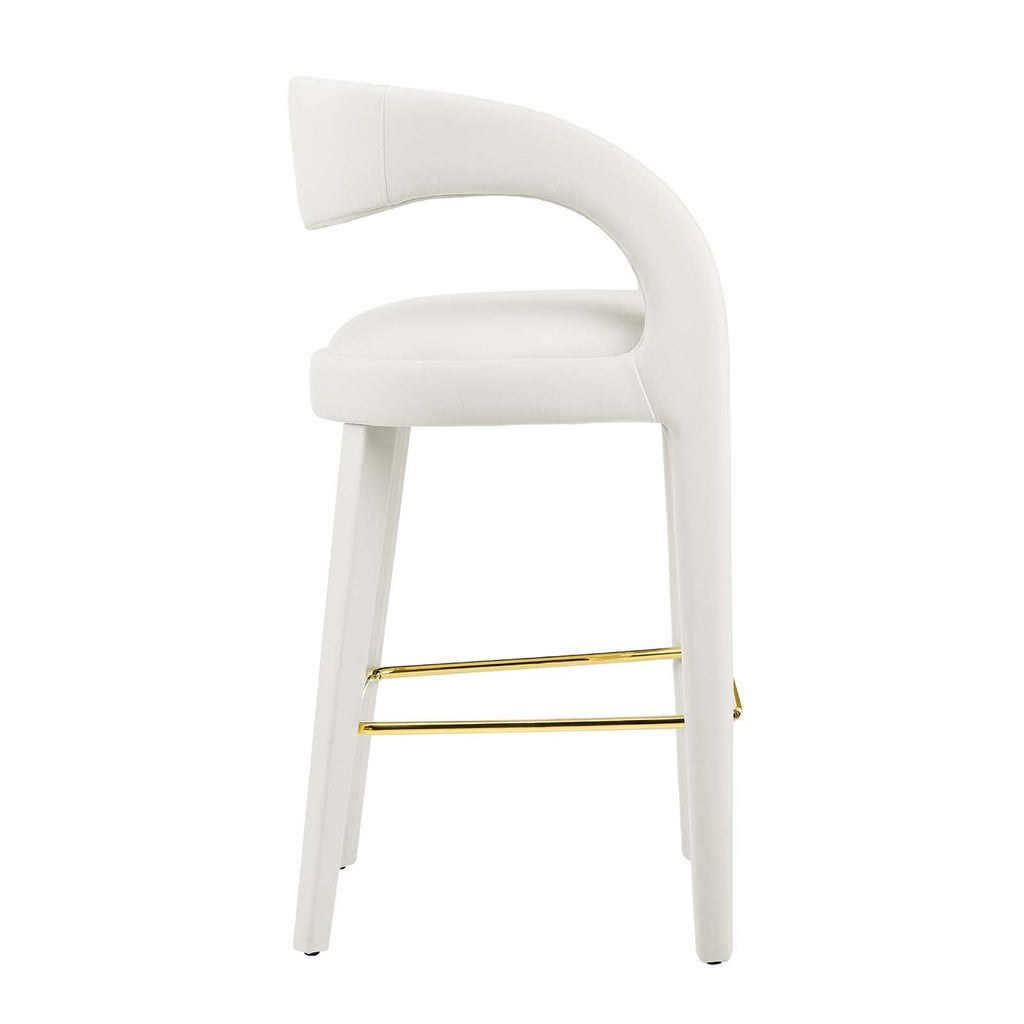 Pinnacle Performance Velvet Bar Stool Set of 2 by Modway