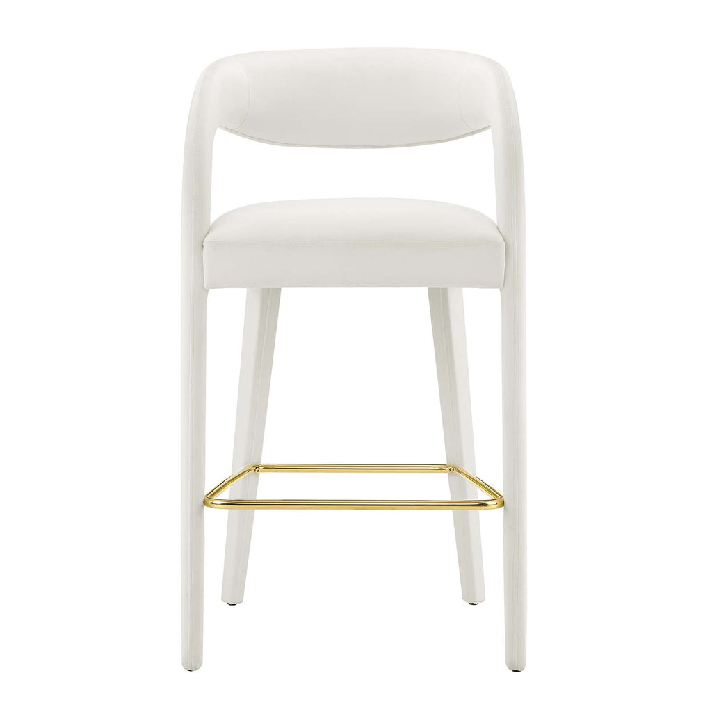 Pinnacle Performance Velvet Bar Stool Set of 2 by Modway