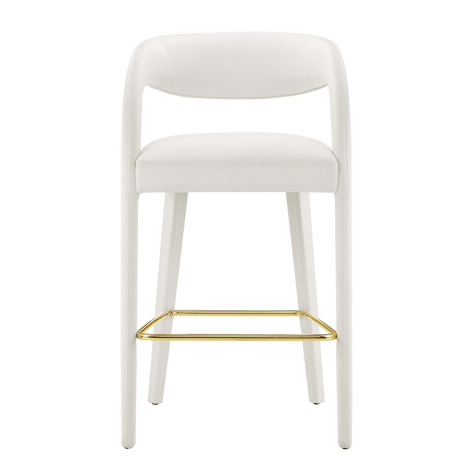Pinnacle Performance Velvet Bar Stool Set of 2 by Modway