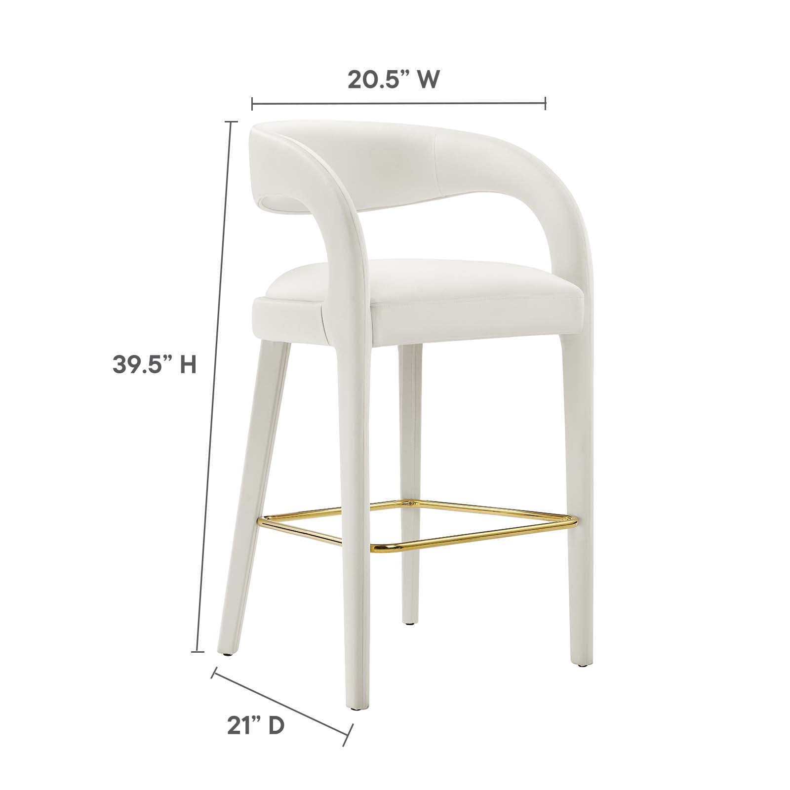 Pinnacle Performance Velvet Bar Stool Set of 2 by Modway