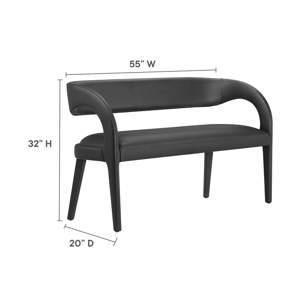 Pinnacle Vegan Leather Accent Bench by Modway