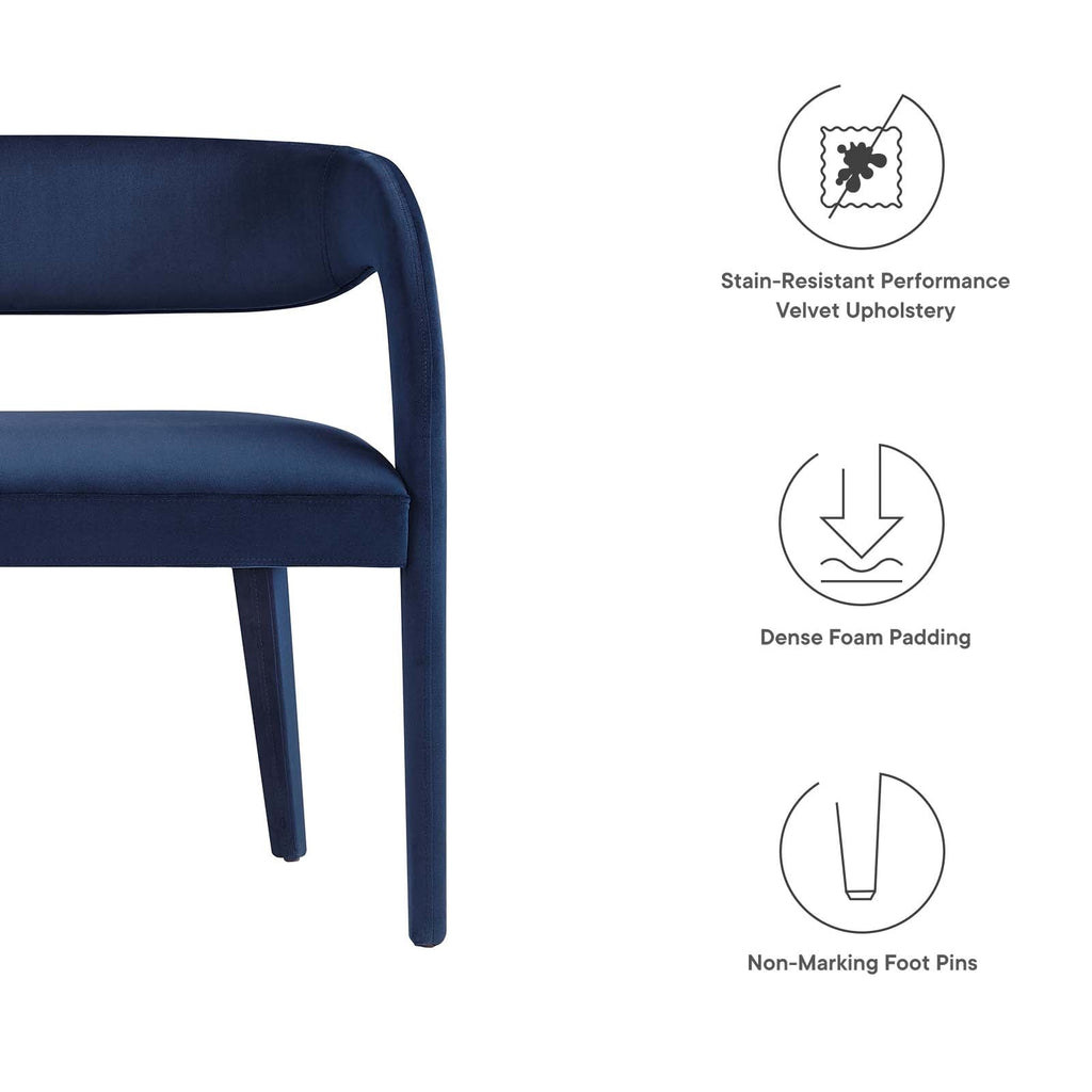 Pinnacle Performance Velvet Accent Bench by Modway