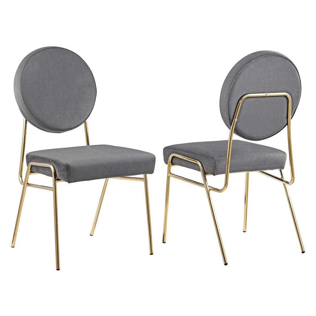 Craft Performance Velvet Dining Side Chairs Set of 2 by Modway