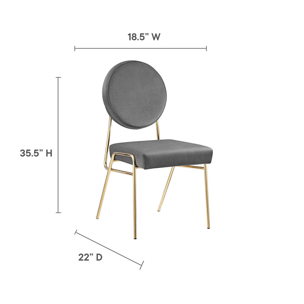 Craft Performance Velvet Dining Side Chairs Set of 2 by Modway