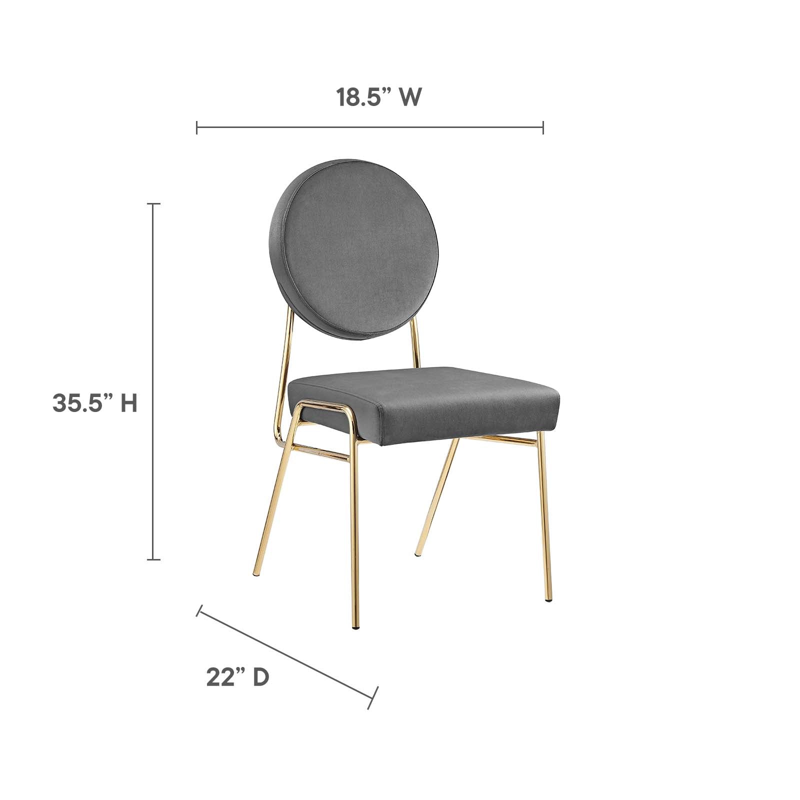 Craft Performance Velvet Dining Side Chairs Set of 2 by Modway