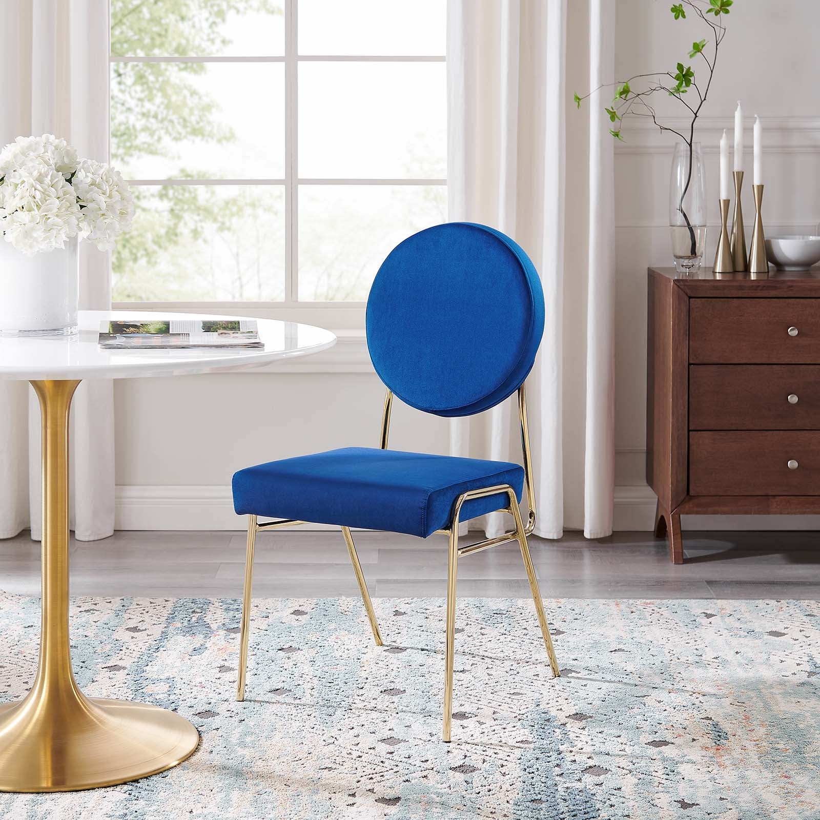Craft Performance Velvet Dining Side Chairs Set of 2 by Modway