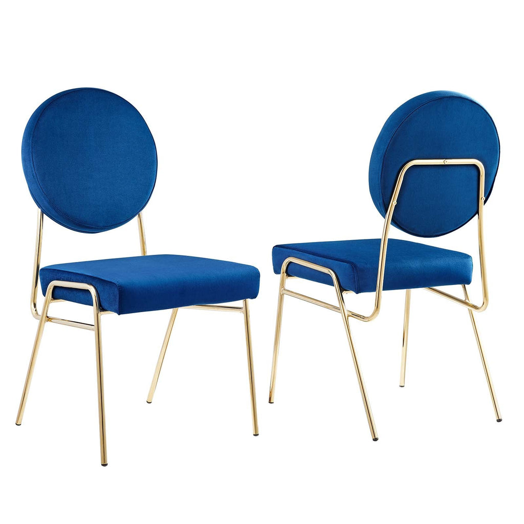Craft Performance Velvet Dining Side Chairs Set of 2 by Modway