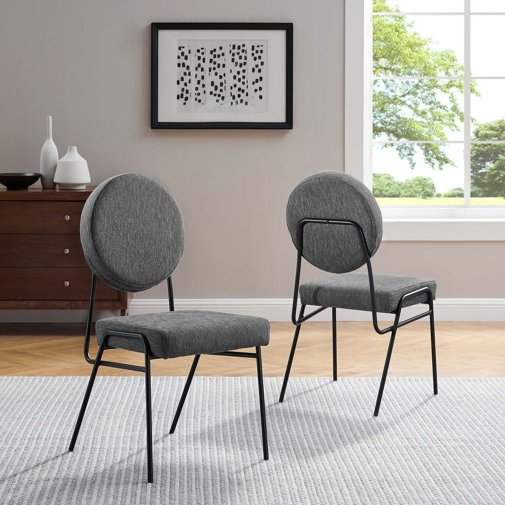 Craft Upholstered Fabric Dining Side Chairs Set of 2 by Modway